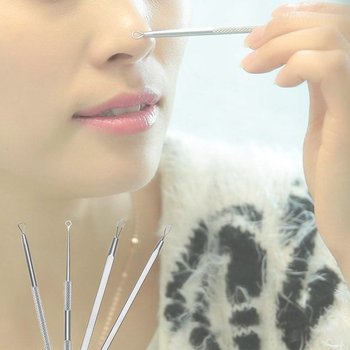 5pcs/set Pimple Needle Stainless Steel Acne Blackhead Remover Kit Blemish Comedone Extractor Remover Tool with Mirror